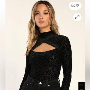 Lulu's Black Leopard Cutout Bodysuit